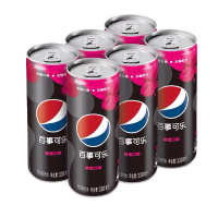 百事可乐无糖树莓口味6罐装无糖型可乐0脂肪0热量 330mlX6罐