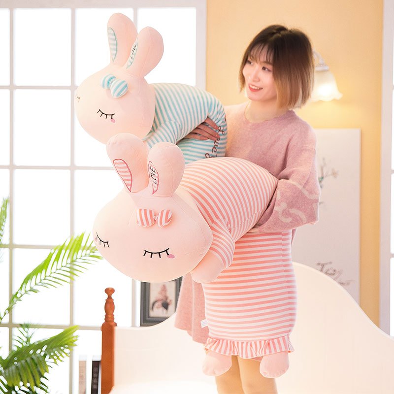 兔子毛绒玩具可爱女孩抱着睡觉的抱枕长条公仔超柔布娃娃床上玩偶