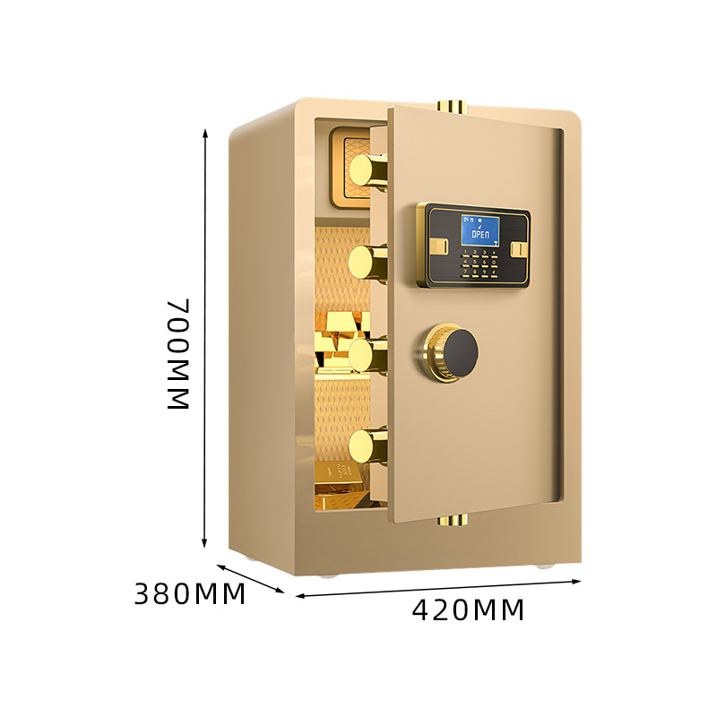 臻远ZY-NW-BXGS-39全钢实心保险柜办公防盗保险箱 高70cm金色电子款高清大图