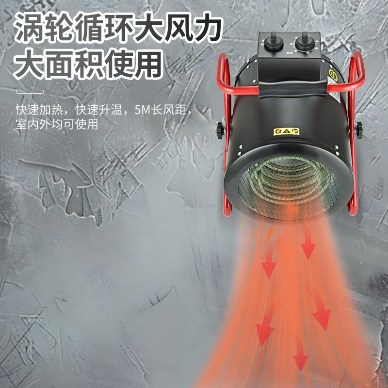 CCKO小型工业暖风机大功率商用速热家用取暖器养殖场桌面热风机 2KW/220V 家用三秒速热高清大图
