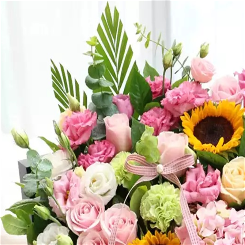 采蝶轩康乃馨向日葵混搭手提花篮绣球乔迁开业花篮速递同城全国生日