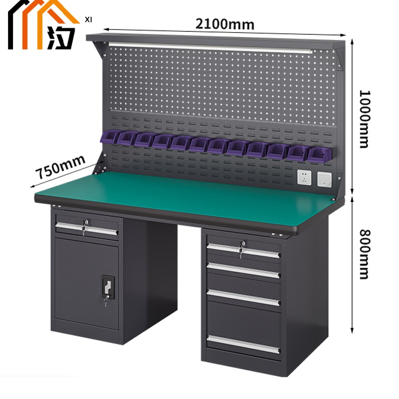 汐重型钳工操作台 工具桌210cm张