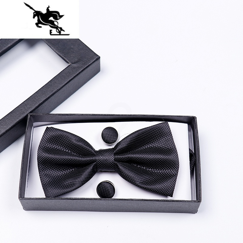 newlake男士正装礼服领结口袋巾袖扣礼盒装纯色蝴蝶结伴郎领结婚宴款