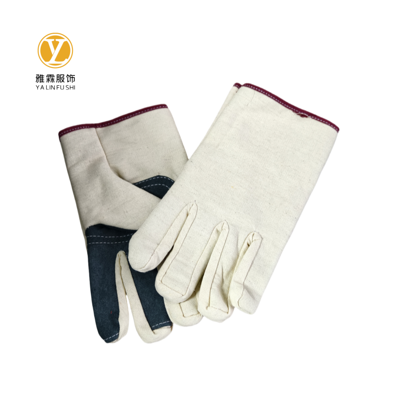 雅霖服 斜纹帆布拼接人造皮手套YLF-ST060302 双高清大图