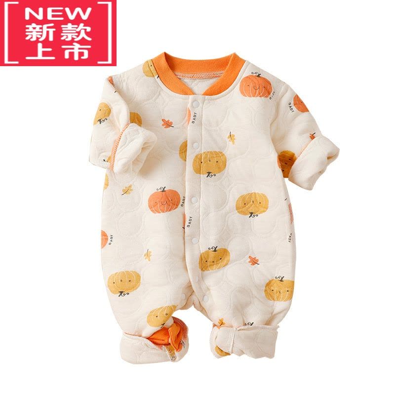 可莉允婴儿棉衣春秋冬装夹棉保暖睡衣秋季新生儿衣服宝宝哈衣棉服图片