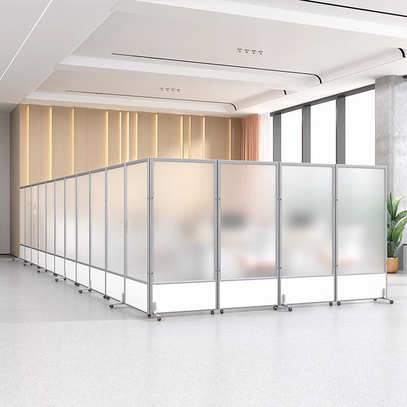 苏宁 质凡 办公室可移动活动挡板折叠屏风隔断(磨砂亚克力)/ZF-GD019/1.0米宽*1.5米高高清大图