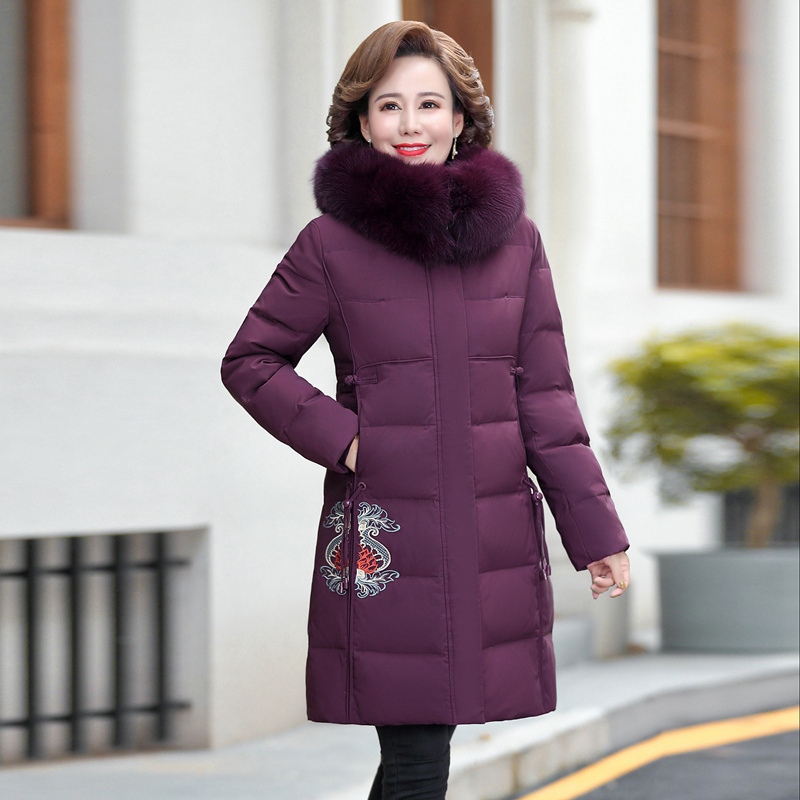 免费试穿 大品牌羽绒服女中长款2024年新款狐狸毛领免洗亮面加厚外套冬装新款白鸭绒羽绒服女中长款过膝大毛领韩版宽松加厚 9388墨绿送真毛领 2XL适合105-115斤