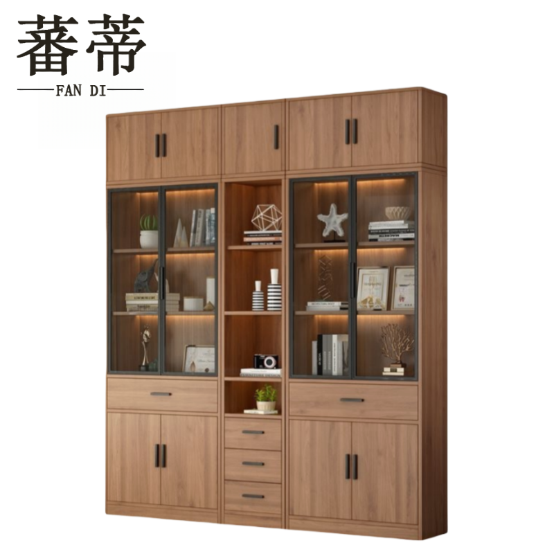 蕃蒂办公书柜2米含顶柜套