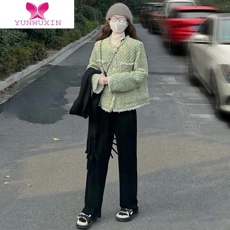 YUNWUXIN灰色阔腿裤女冬2022新款高腰垂感宽松直筒卫裤显瘦休闲运动裤