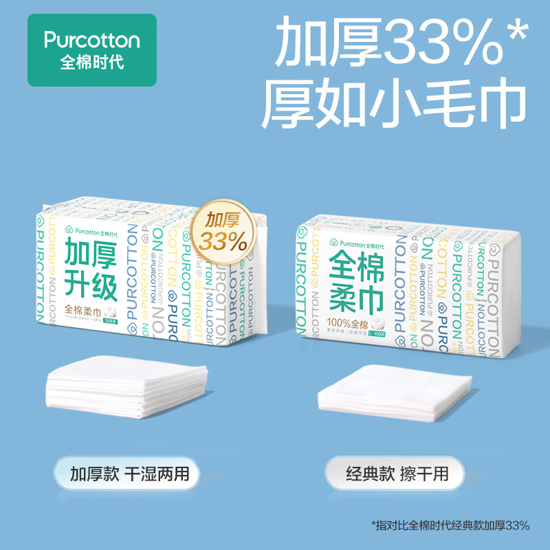 全棉时代 全棉柔巾45g平纹,200mm*200mm,80片/盒6盒802-DKH-24002