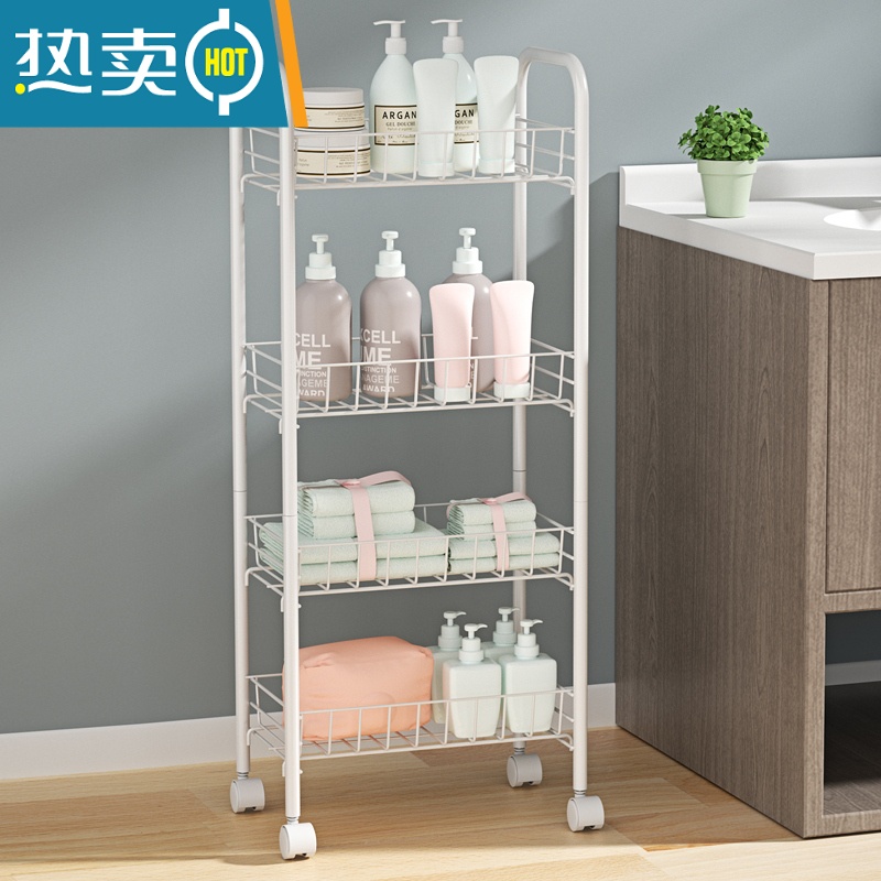 敬平小推车置物架宿舍落地卧室阳台多层零食蔬菜收纳架书架厨房储物架高清大图