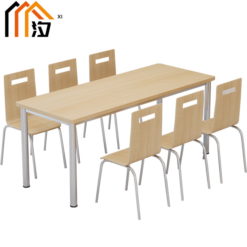 汐食堂餐桌椅一桌六椅套高清大图