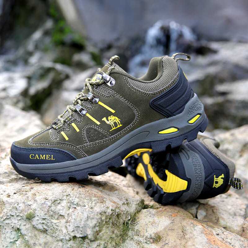 9626军绿39西域骆驼牌男女户外登山鞋情侣同款防滑户外徒步鞋爬山鞋