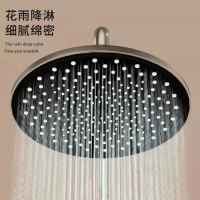 汉德斯科卫浴花洒淋浴淋雨花洒套装组合水镀枪灰拉丝全铜主体带喷枪下出水可升降家用淋雨手持喷头淋浴器洗澡空气增压顶喷暗装花洒