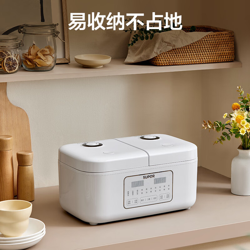 苏泊尔(SUPOR)双胆电饭煲电饭锅2+2L迷你电饭煲白色SF20TC601
