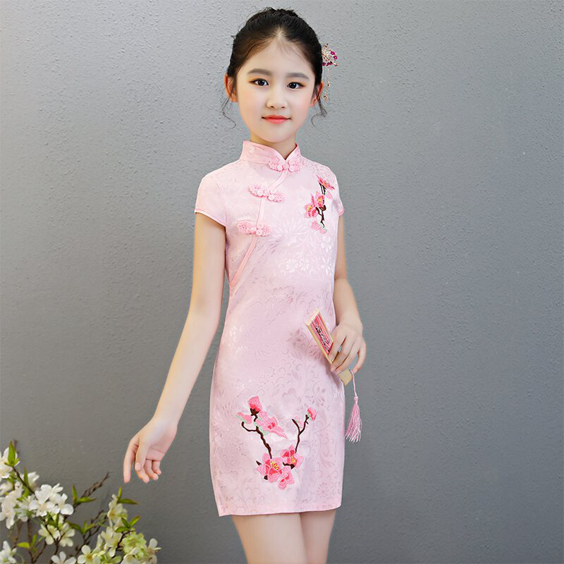 迪鲁奥diluao同款女童旗袍儿童礼服唐装连衣裙改良复古中国风小女孩弹