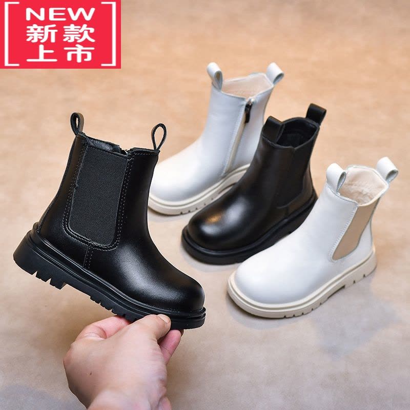 可莉允女童靴儿童马丁靴2022秋季新款加绒保暖靴子短靴烟筒靴皮靴秋冬款图片