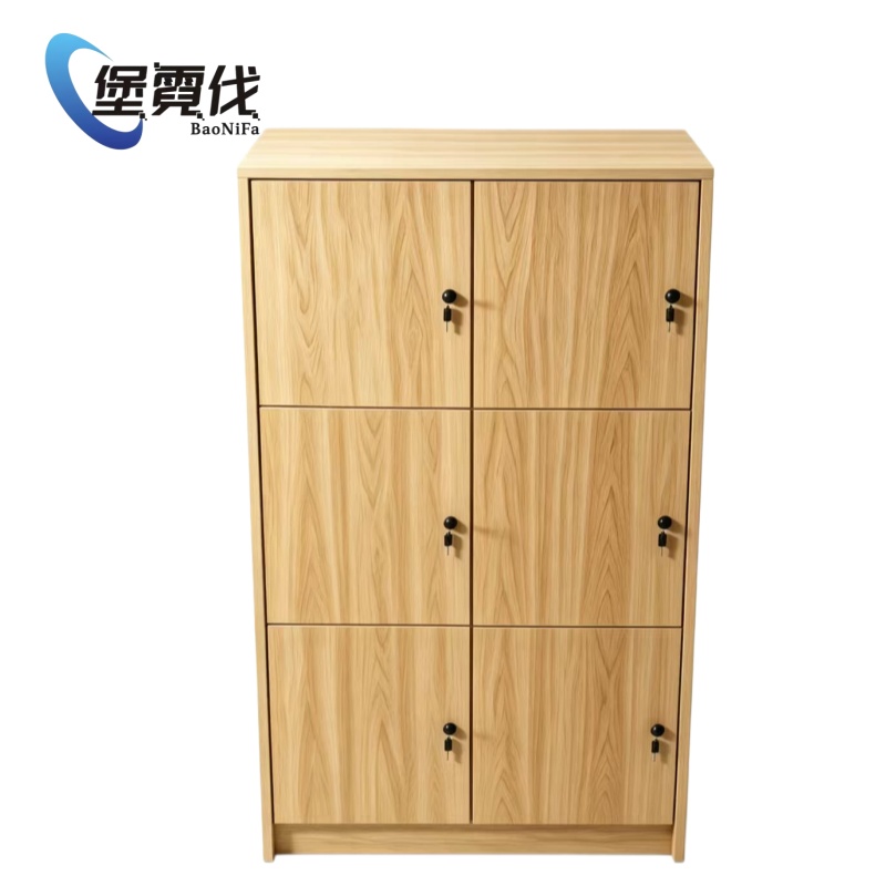堡霓伐 木纹铁质储物柜 760*380*1800mm 组高清大图