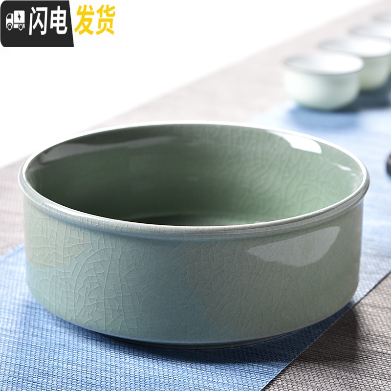 三维工匠水仙花盆陶瓷无孔铜钱碗莲睡莲水培绿萝容器大号玻璃多肉盆批发 粗陶茶洗-喜上眉梢 大花盆容器高清大图
