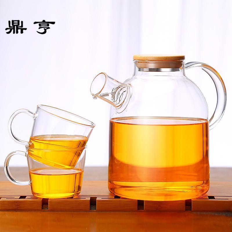 鼎亨可加热大号玻璃茶壶家用透明花茶壶带不锈钢沏茶壶