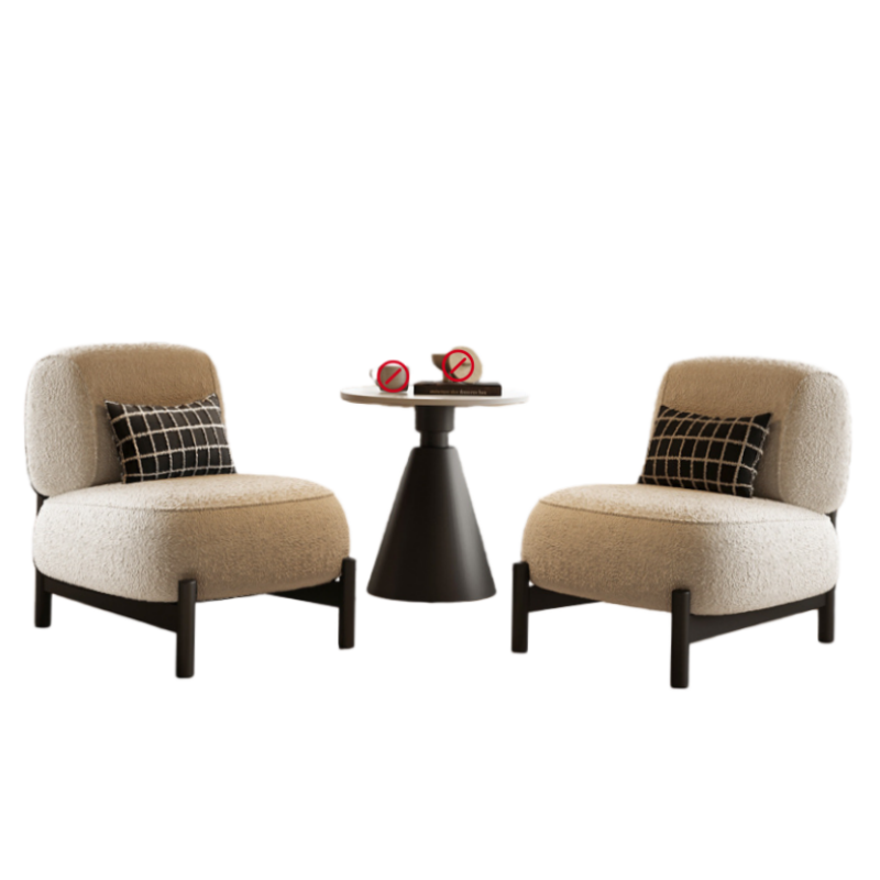 荺炬沙发椅A款米白色把高清大图