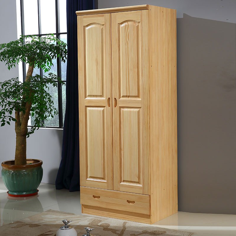 红星全实木松木平开衣柜两三卧室柜成人四大衣柜