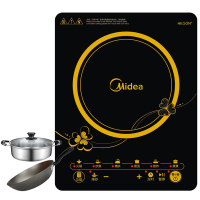美的（Midea） 大火力 定时触摸屏电磁炉C21-RT2160 炒菜火锅配炒锅汤锅FZ