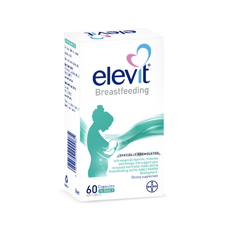 [提高哺乳质量][张歆艺同款]elevit 爱乐维 哺乳黄金素 60片/瓶 澳洲进口叶酸复合维生素 100克高清大图