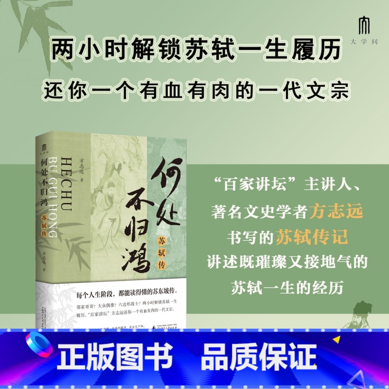 【正版】大学问·何处不归鸿:苏轼传 方志远 两小时解锁苏轼一生履历,“百家讲坛”方志远还你一个有血有肉的一代文宗