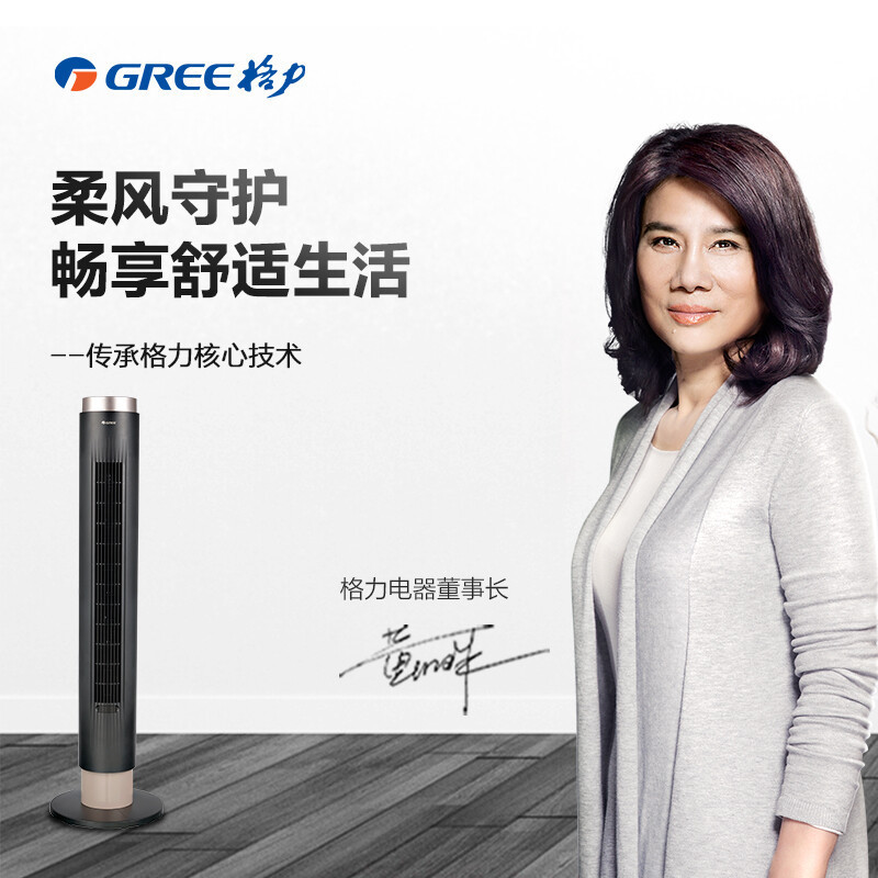 格力 (GREE)家用智能遥控定时电风扇/塔式落地扇/直流变频电扇/立式塔扇/无叶风扇 FLZ-09x67Bg高清大图