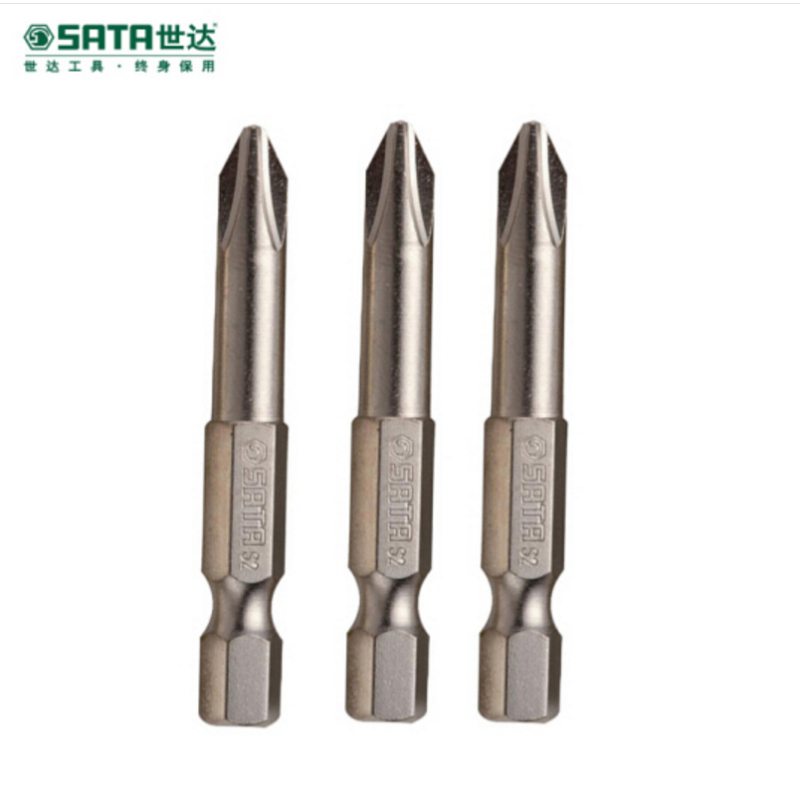 世达(SATA) 5件套6.3mm系列50mm长十字型旋具头2# 冲击钻螺丝批头 59323