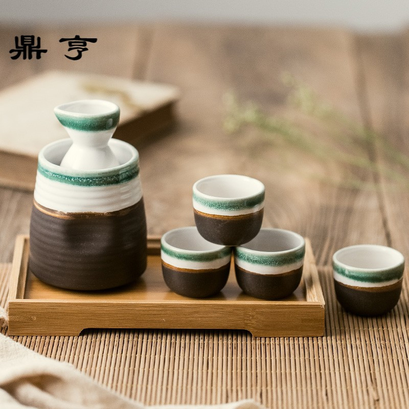 鼎亨日式陶瓷清酒酒具套装温酒器烫酒壶热酒壶家用黄酒瓶白酒杯分