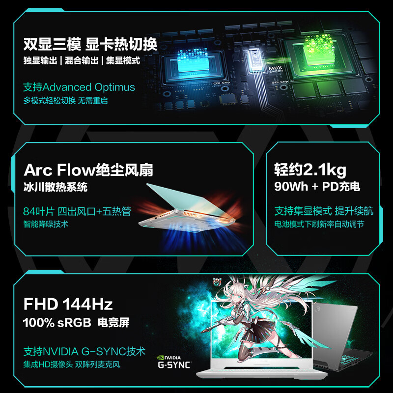 华硕(ASUS)天选4 锐龙版 15.6英寸高性能电竞游戏本 笔记本电脑 定制 (新R7-7735H 32G 2T RTX4050 144Hz高色域电竞屏)灰色
