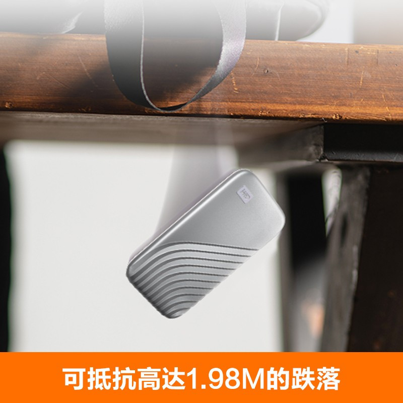 西部数据(WD) My Passport随行SSD版 NVMe技术 硬件加密Type-C固态移动硬盘 500G 星河银