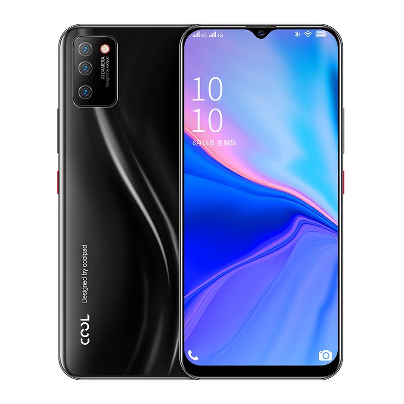 酷派cool10 6.5吋6+128水滴全面屏智能手机 玻璃后盖 侧面指纹解锁 4900毫安大电池 全网通4G 琉璃黑