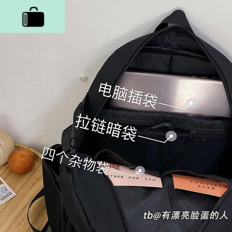 ins日系原宿古着感书包女暗黑风潮牌学生学院风高中双肩包背包NEW LAKE高清大图