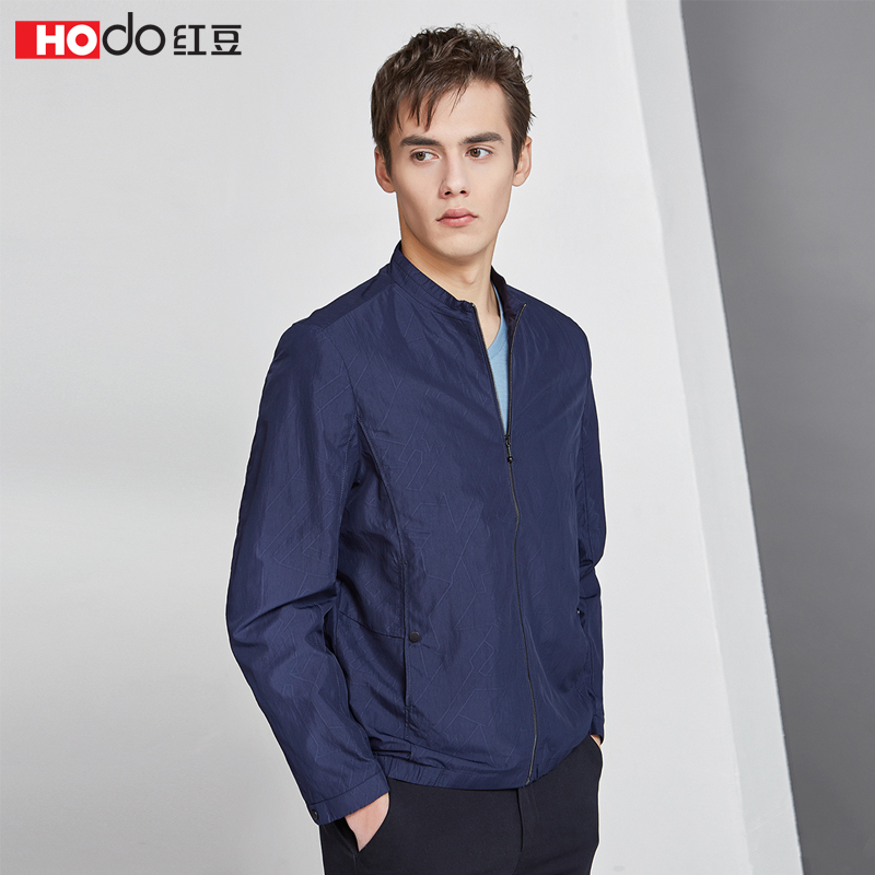hodo红豆男装男士夹克2019春季新款男士商务休闲立领夹克外套