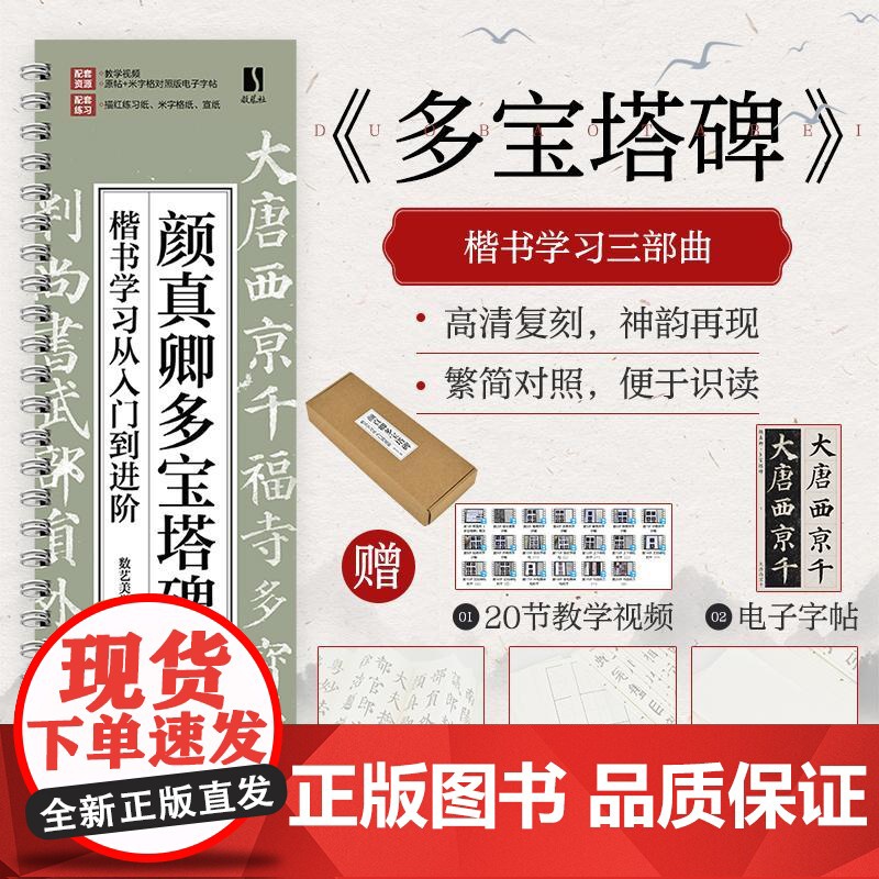 颜真卿多宝塔碑楷书学习从入门到进阶 颜真卿多宝塔碑帖字帖临摹描红 书法临摹高清放大对照视频教程高清大图