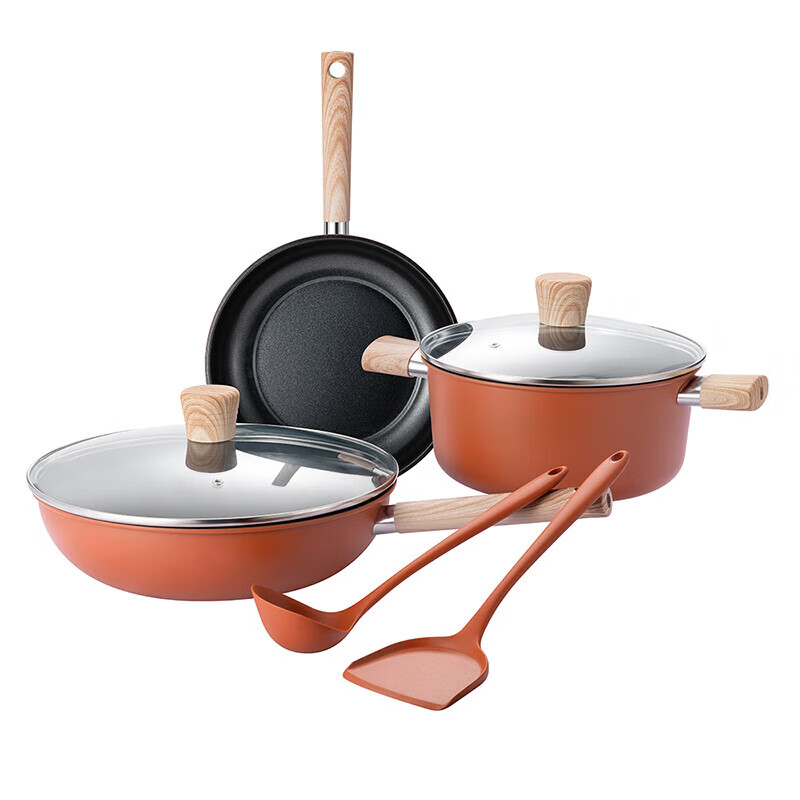 德世朗 鸿运0氟陶瓷不粘五件套 DFS-TZ939-5A