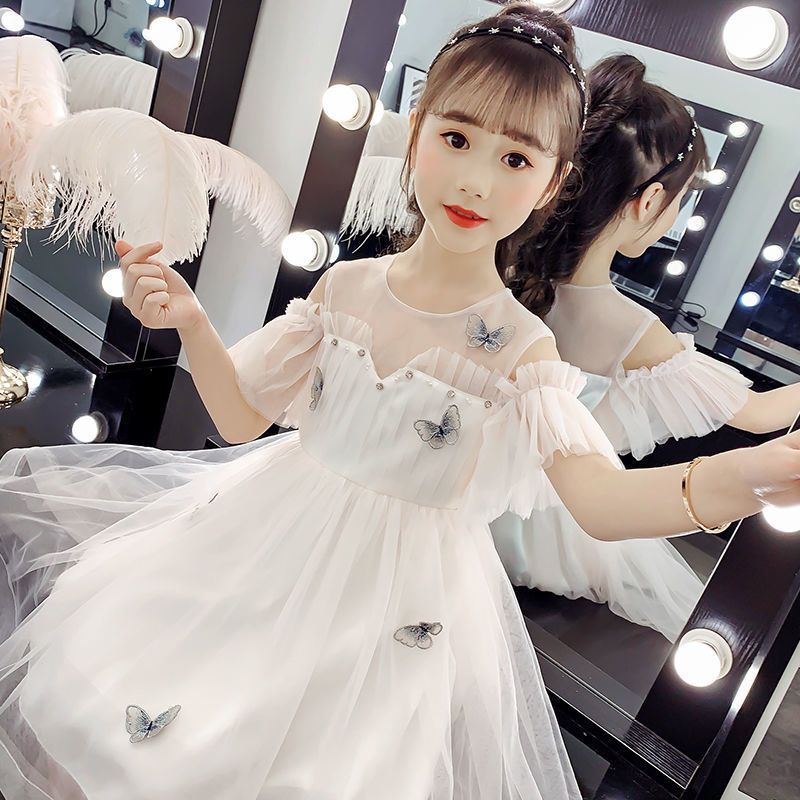 女童连衣裙夏装儿童裙子新款网红公主裙小女孩洋气蓬蓬纱裙仙女裙白色