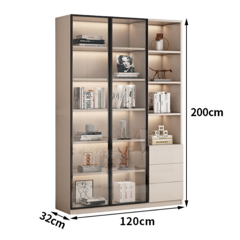 怡卓欧收纳柜两门三抽台高清大图