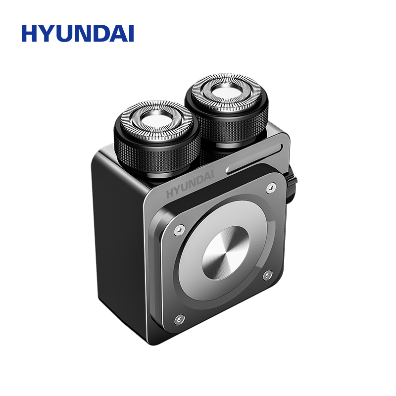 HYUNDAI机甲系列全金属电动剃须刀全身水洗磁吸设计 YS660星际银