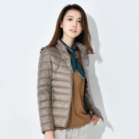 北极绒轻薄保暖羽绒服女短款立领时尚韩版修身2019冬大码女装外套羽绒外衣aL50W