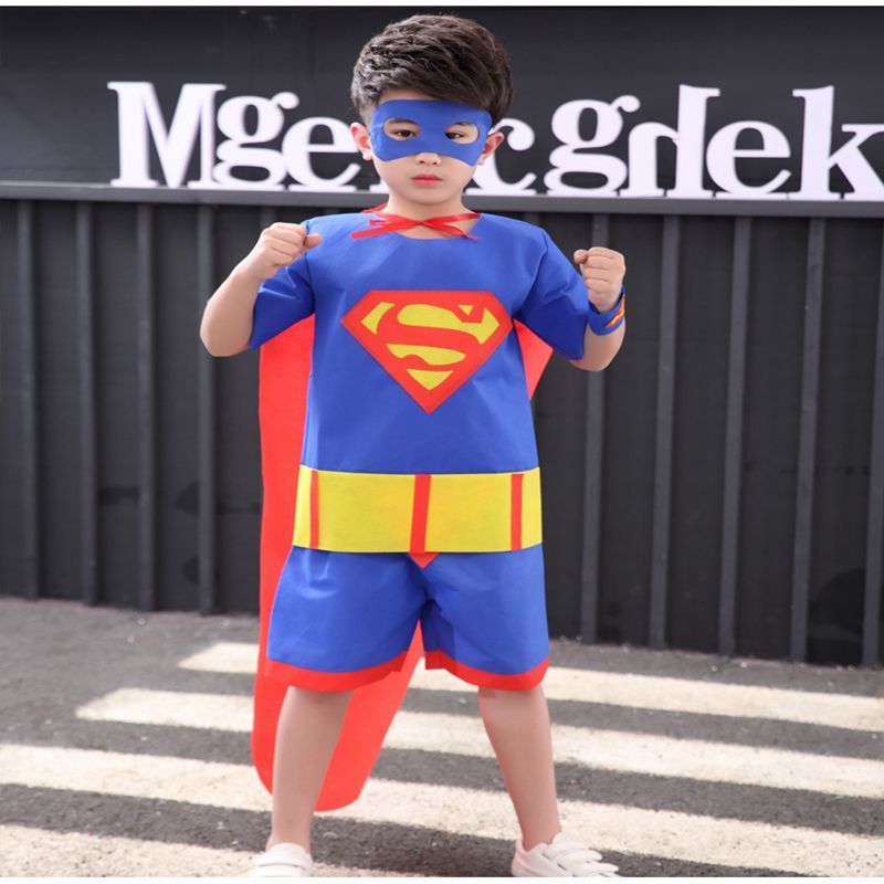 手工制作儿童环保服装演出服亲子秀表演超人环保服装儿童时装秀