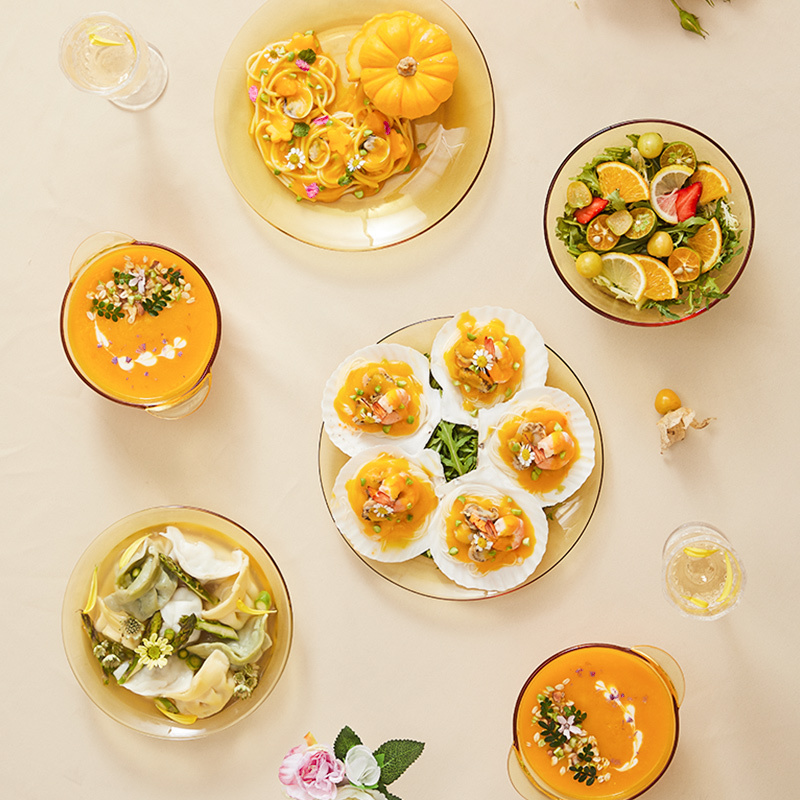 康宁餐具套组-CORNINGWARE琥珀色餐具晶灿系列2件组 2沙拉碗高清大图