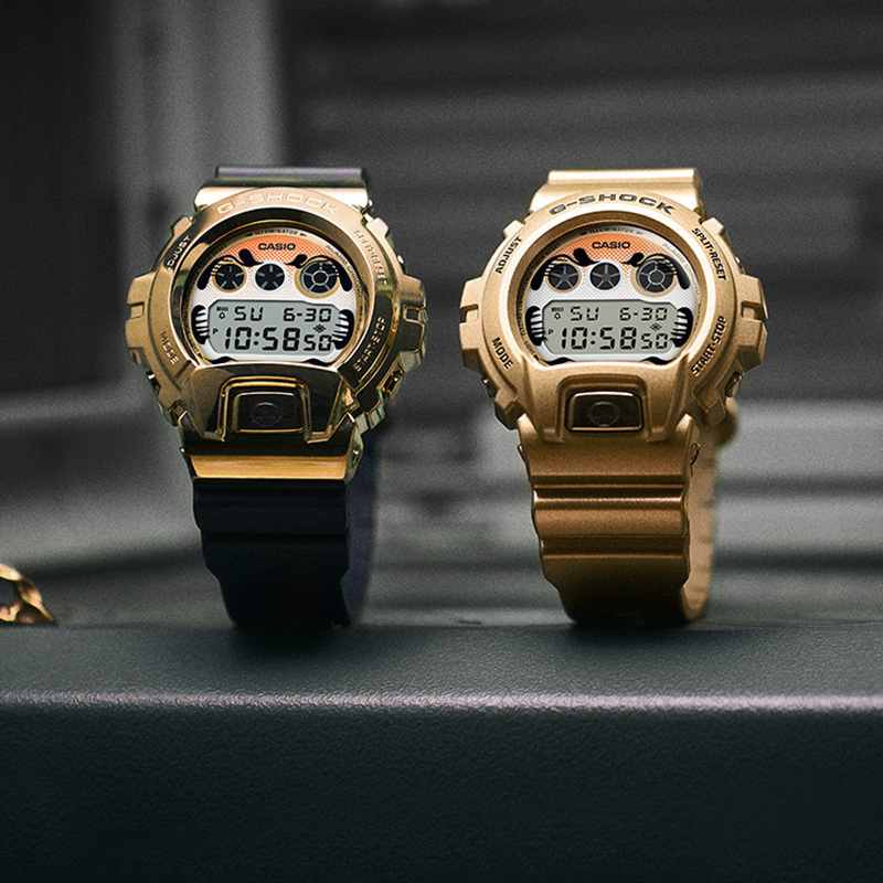 卡西欧手表 G-SHOCK 达摩不倒翁主题系列金色配色 特殊背刻 防水防震运动表款DW-6900/GM-6900
