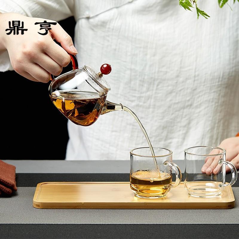 鼎亨 泡茶壶耐热过滤花茶家用加厚玻璃红茶泡茶器小号功夫茶具