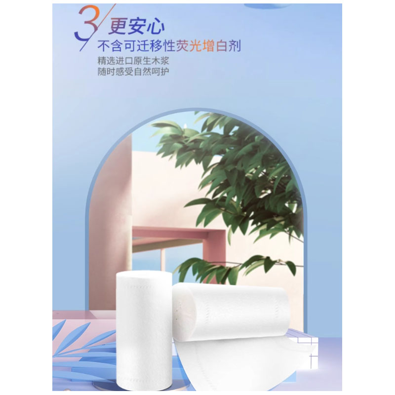 芳美达 维达卷纸无芯大卷卫生纸超韧家用厕纸层4层1000G 138*163 10卷2提高清大图