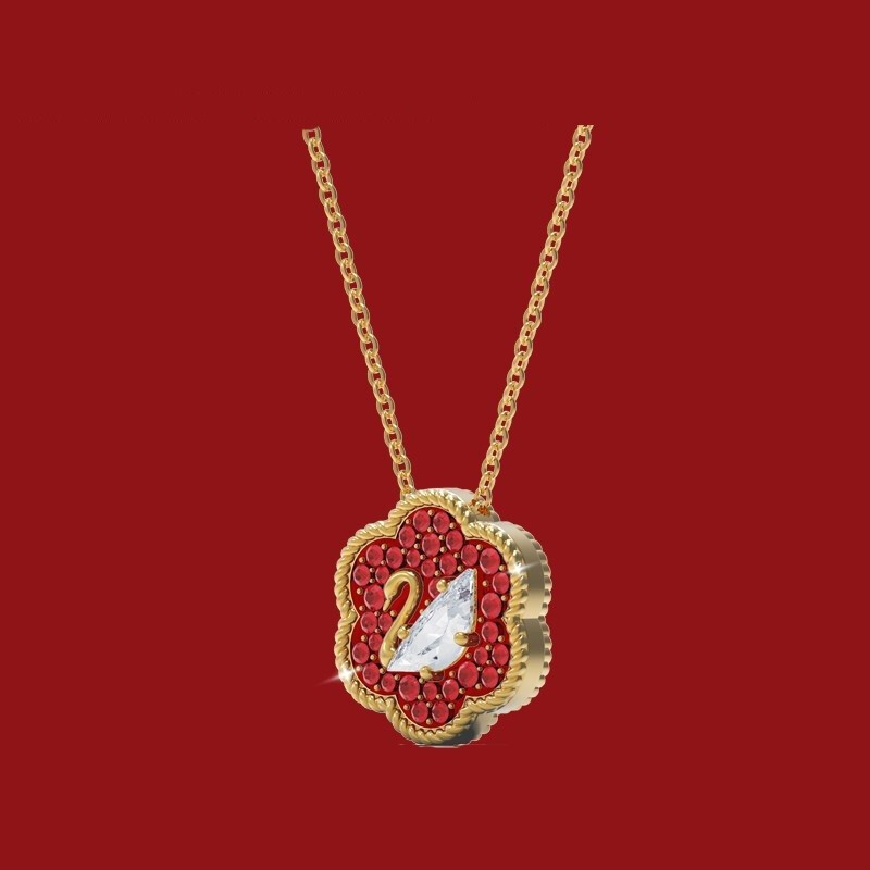 SWAROVSKI 施华洛世奇 新款故宫联名限定款天鹅人造仿水晶项链5597666 礼物女轻奢饰品