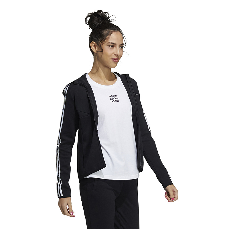 正品Adidas/阿迪达斯休闲百搭女子运动休闲连帽夹克外套 H36720